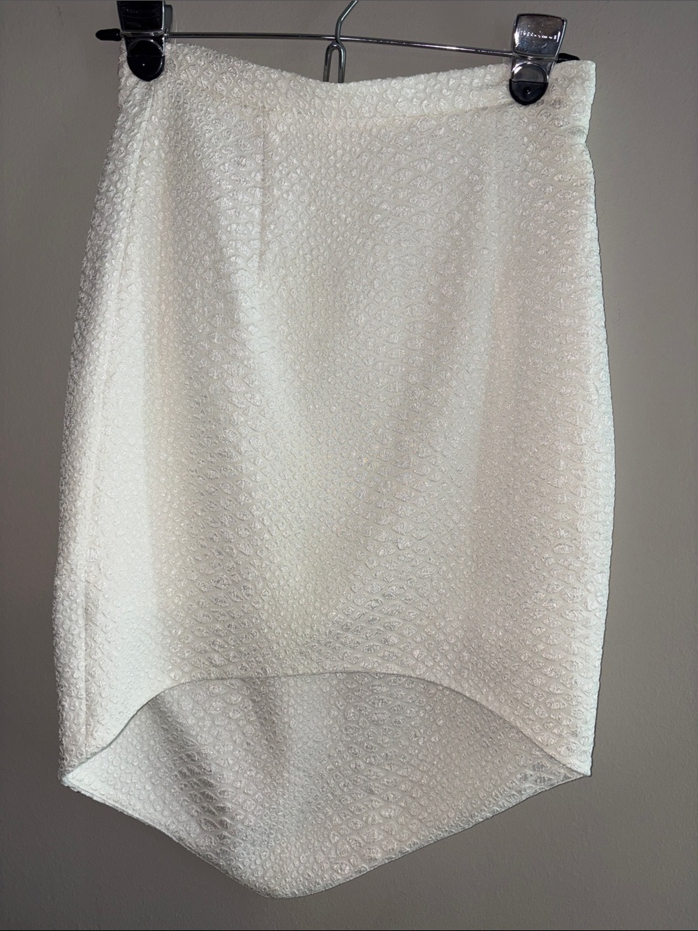 Lumiér by Bariano Women's White Textured High-Low Skirt XS